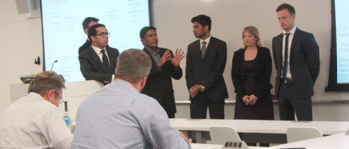 Hult students presenting to judges