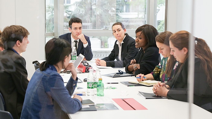 Students and employers meeting during the Career Open House at Hult Shanghai