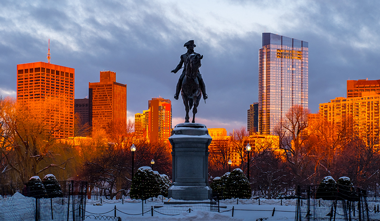 Boston in snow