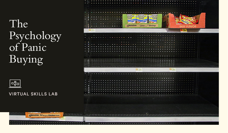 empty shelves in a supermarket highlighting national food shortages due to panic buying