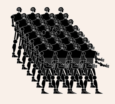 Illustration of an army of robots