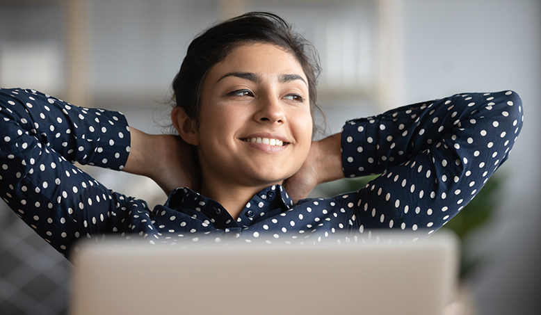 relaxed businesswoman