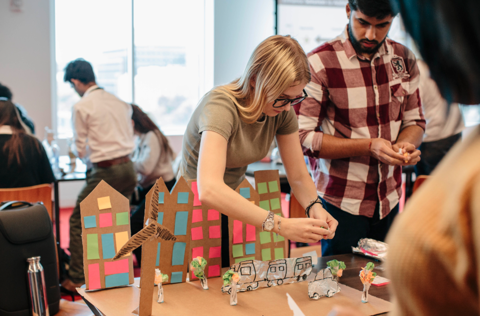 Student building a prototype